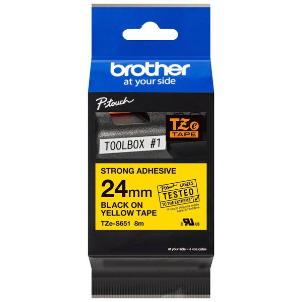 Cinta Tze-S651 Negro/Amarillo TECNOLOGÍA BROTHER 