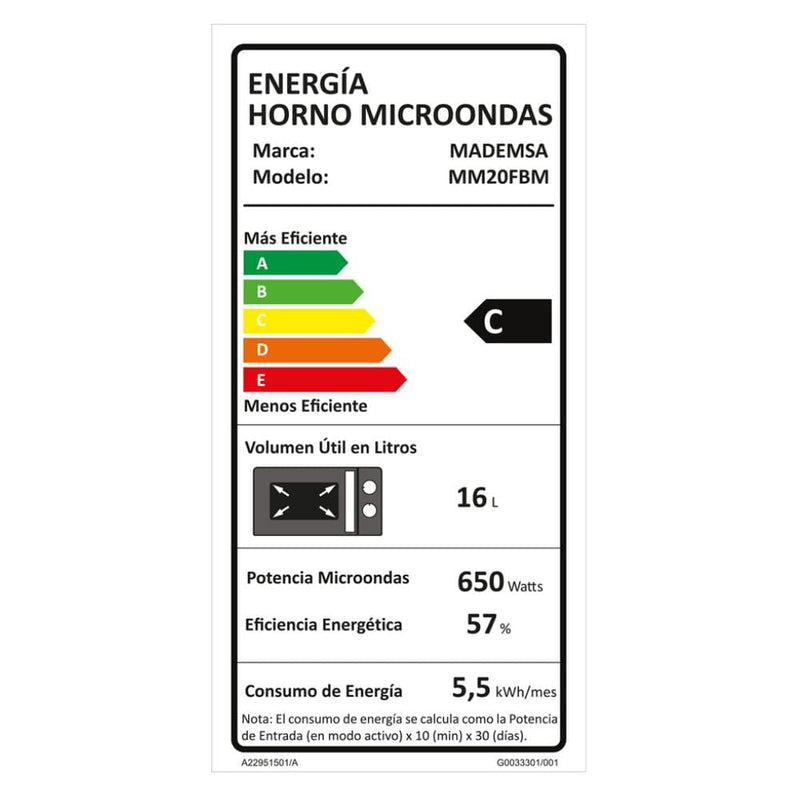 Microondas Mm20Fbm 20 Lt HOGAR MADEMSA 