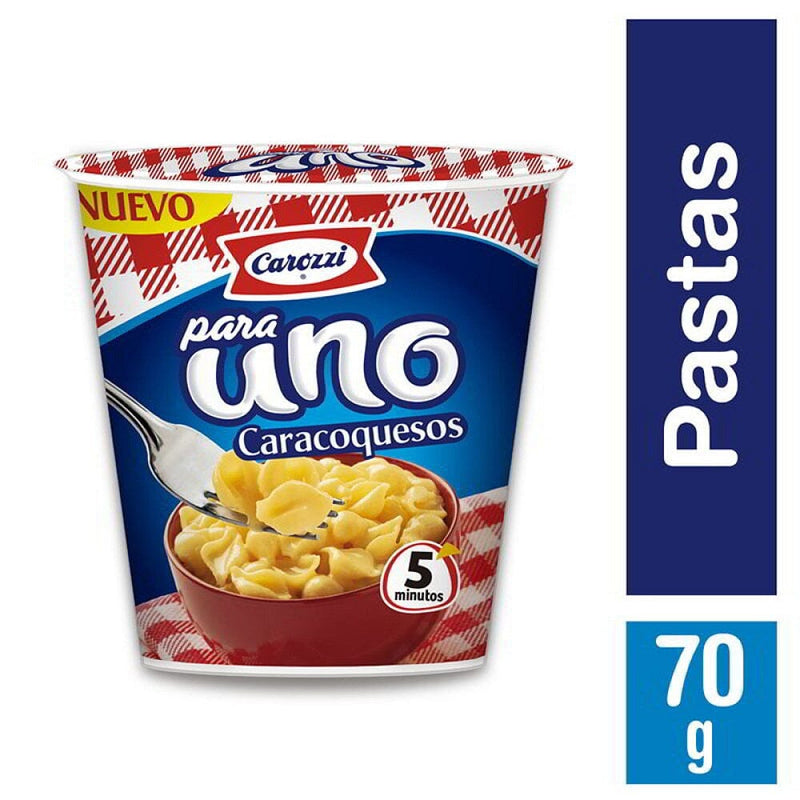 Pasta Para Uno Caracoqueso 70 Gramos ALIMENTOS CAROZZI 