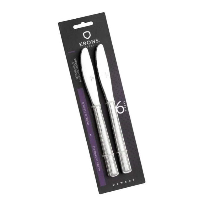 Cuchillos Blíster Perlado 6 Unidades HOGAR KRONS 