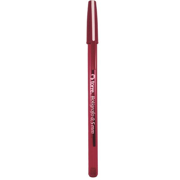 Boligrafo Rojo 0.5 Mm Punta Fina 12 Un TORRE 