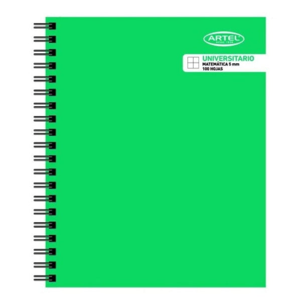 Cuaderno Universitario Colores 5 Mm 100 Hojas ARTEL 