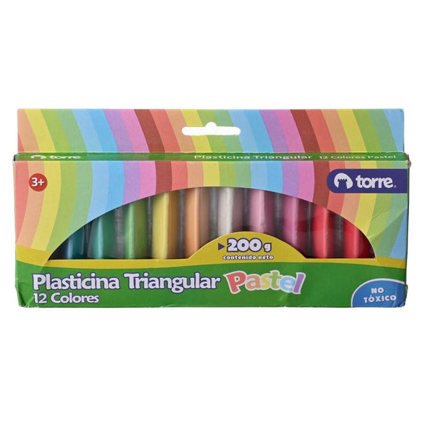 Plasticina Triangular Pastel 12 Un TORRE 