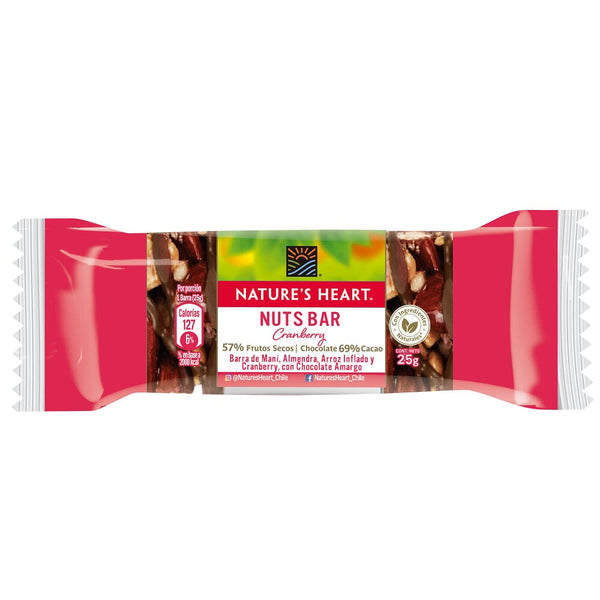 Nuts Bar Cranberry 25 Gr NATURE'S HEART 