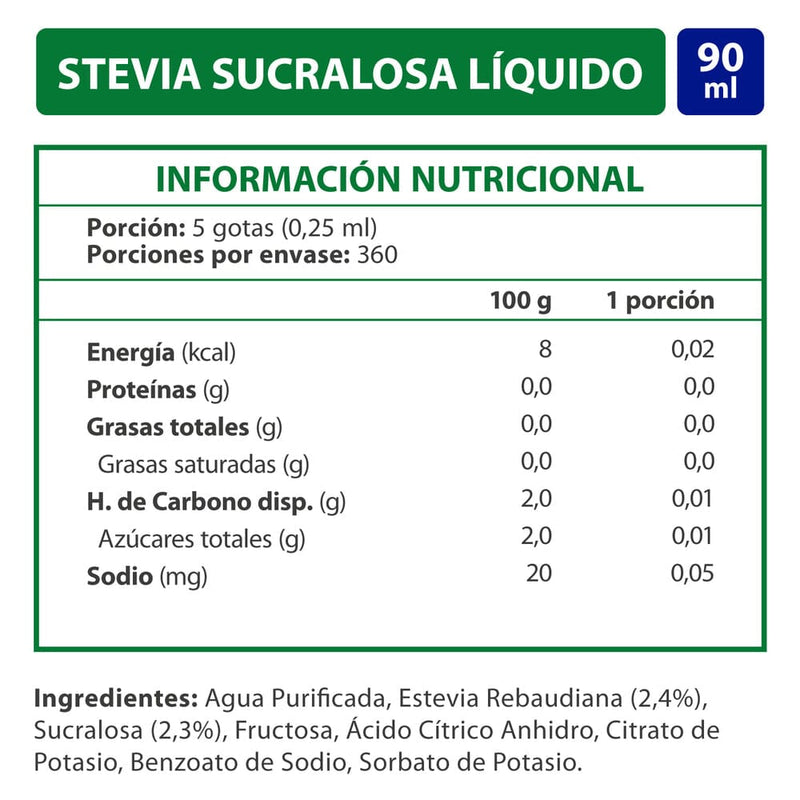 Endulzante Cero K Stevia Sucralosa 90 Ml ALIMENTOS IANSA CERO K 