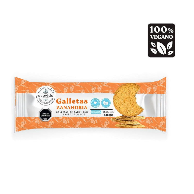 Galleta Sin Azúcar Zanahoria Vegano 145 Gr ECOVIDA 