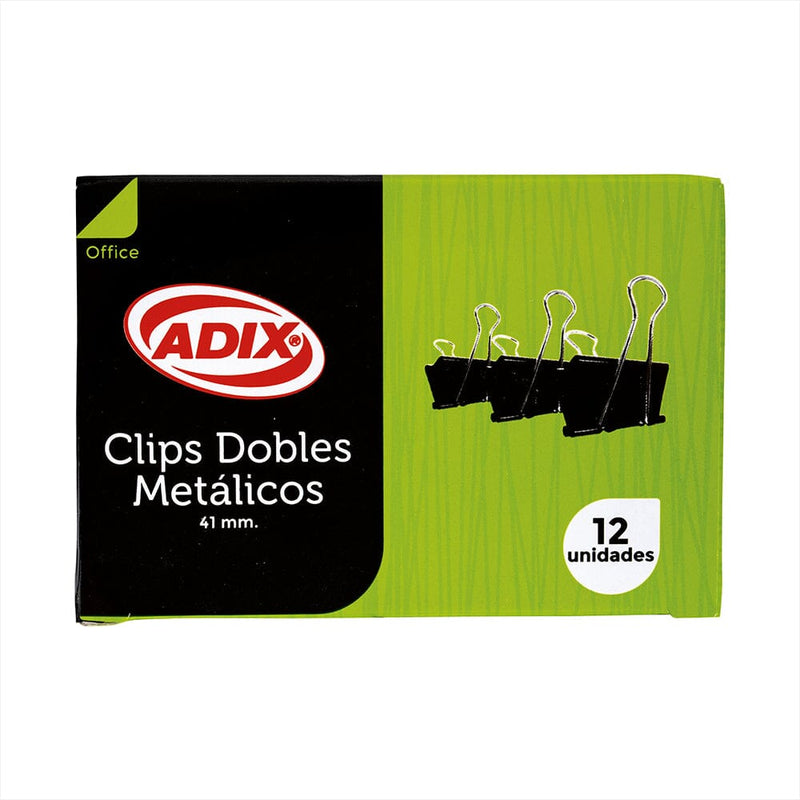 Doble Clip 41 mm Negro 12 Un OFICINA Y LIBRERIA ADIX 