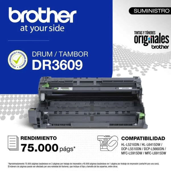 Tambor Drum Dr3609 Hasta 75.000 páginas TECNOLOGÍA BROTHER 