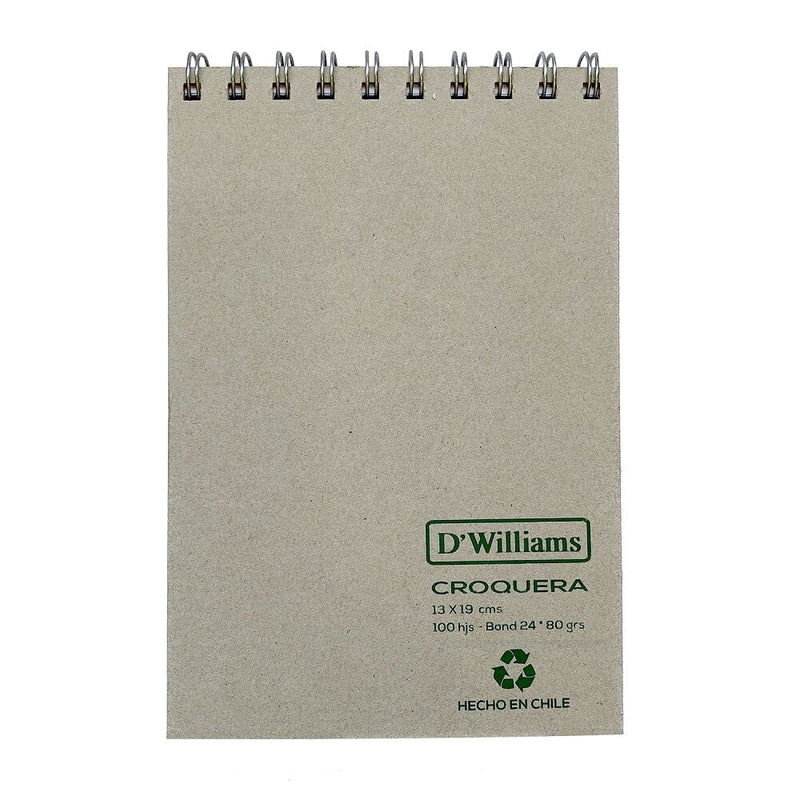 Croquera Ecológica 13X19 Cm 100 Hojas OFICINA Y LIBRERÍA D WILLIAMS 