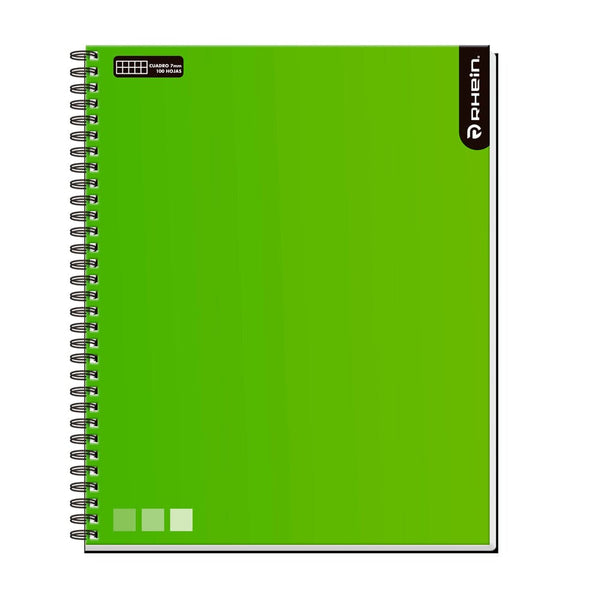 Cuaderno Universitario One Color 7Mm Verde 100 Hojas OFICINA Y LIBRERIA RHEIN 