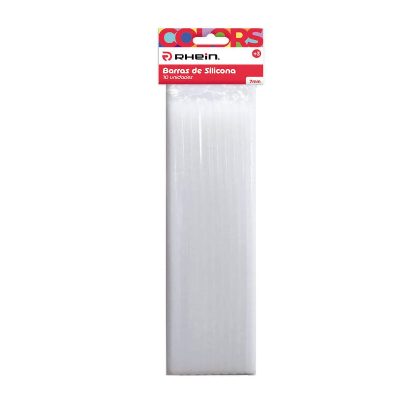 Silicona Barra Transparente 7 Mm 25 Cm 10 Unidades OFICINA Y LIBRERIA RHEIN 