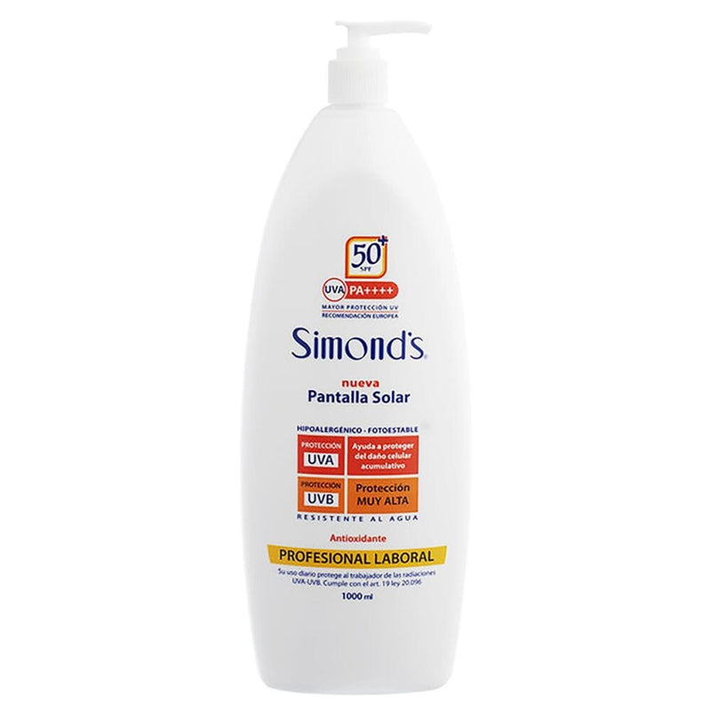 Pantalla Solar F-50+ Frasco 1 Lt CUIDADO PERSONAL SIMONDS 