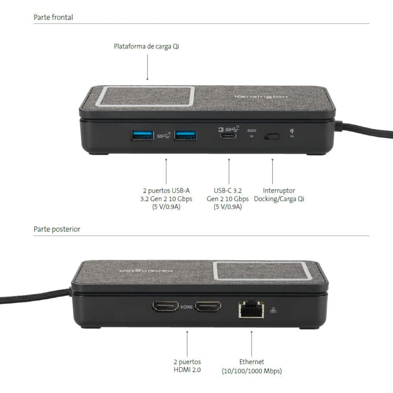 Docking Station 100W Qi 2Xhdmi Rj45 TECNOLOGÍA KENSINGTON 