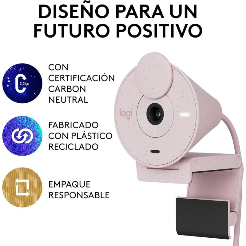 Cámara Web Brío 300 Full Hd 30Fps 2M 70° USB-C Rosado TECNOLOGÍA LOGITECH 