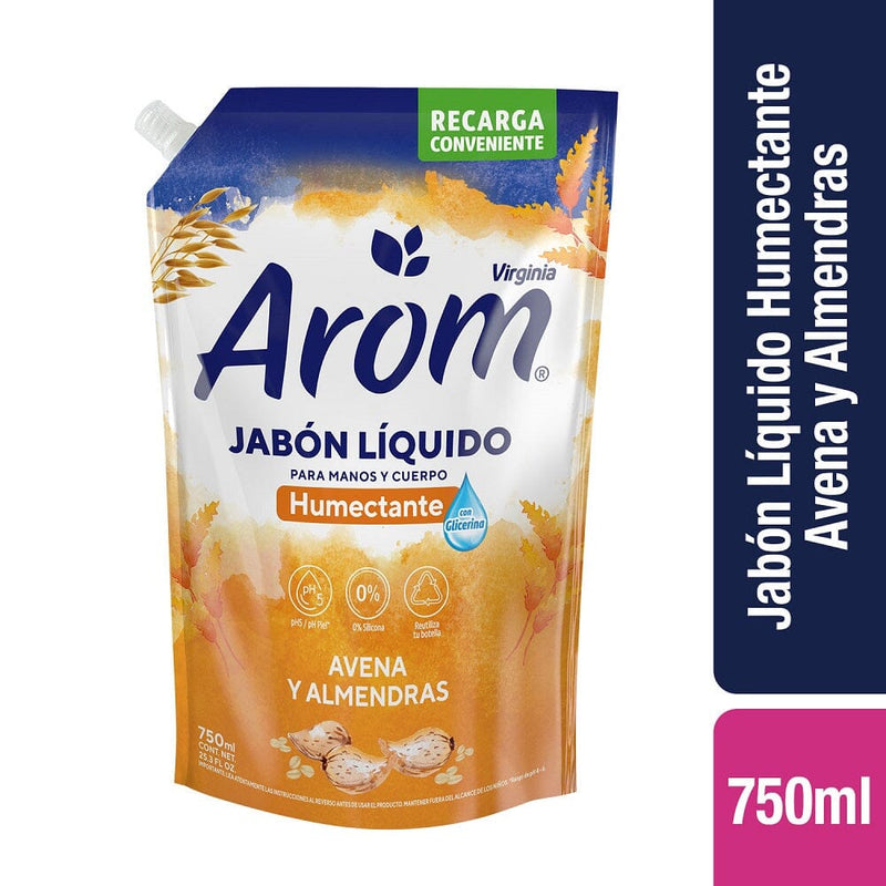 Jabón Liquido Doypack Avena Y Almendra 750 Ml CUIDADO PERSONAL AROM 