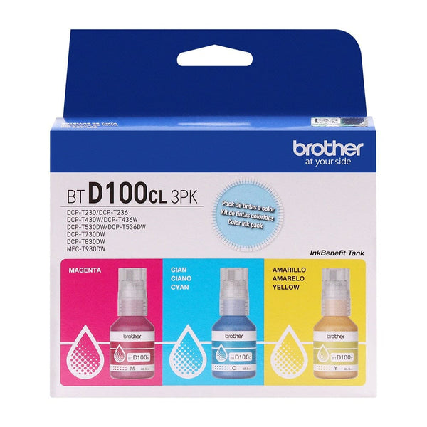 Pack Botella De Tinta Btd100Cl3Pk Cmy TECNOLOGÍA BROTHER 
