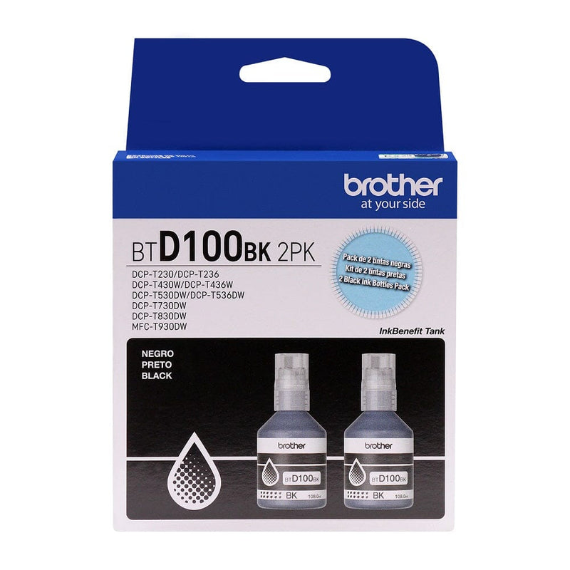 Pack Botella De Tinta Btd100Bk2Pk 2Xnegro TECNOLOGÍA BROTHER 