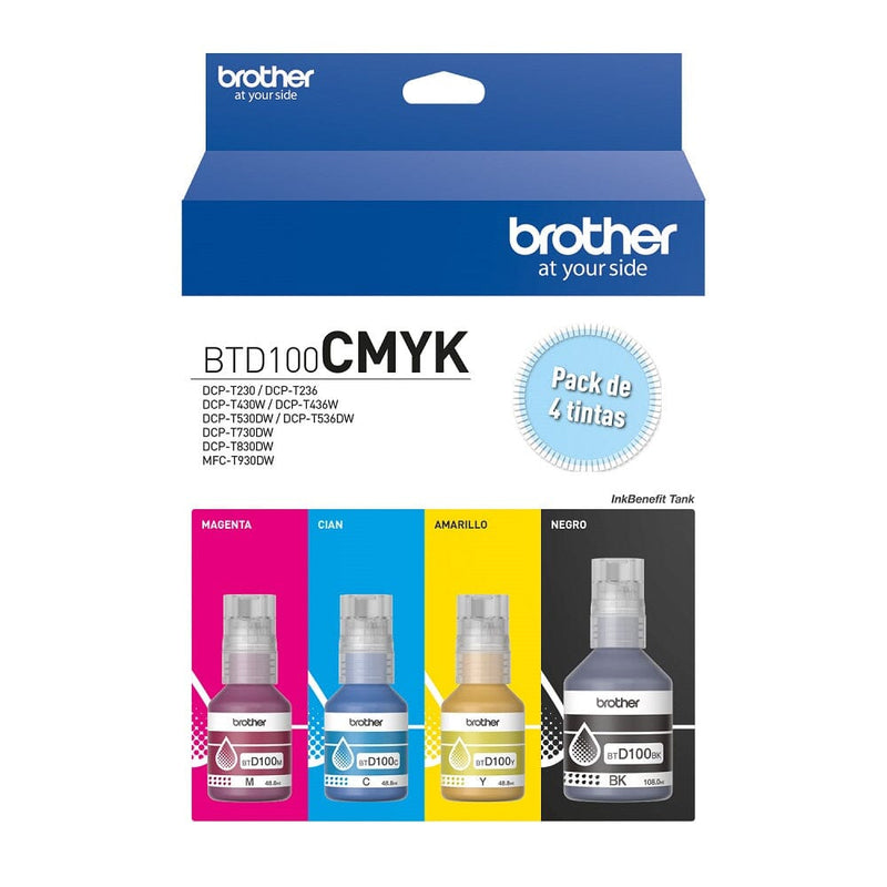 Pack Botella De Tinta Btd100Cmyk Cmybk TECNOLOGÍA BROTHER 