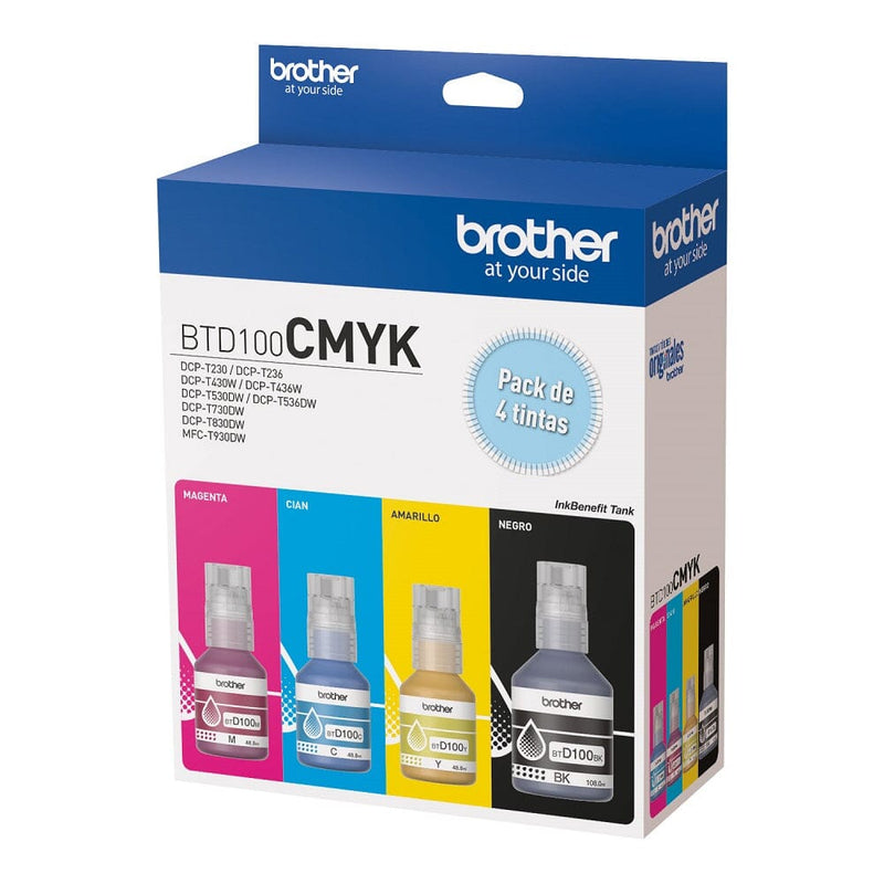 Pack Botella De Tinta Btd100Cmyk Cmybk TECNOLOGÍA BROTHER 