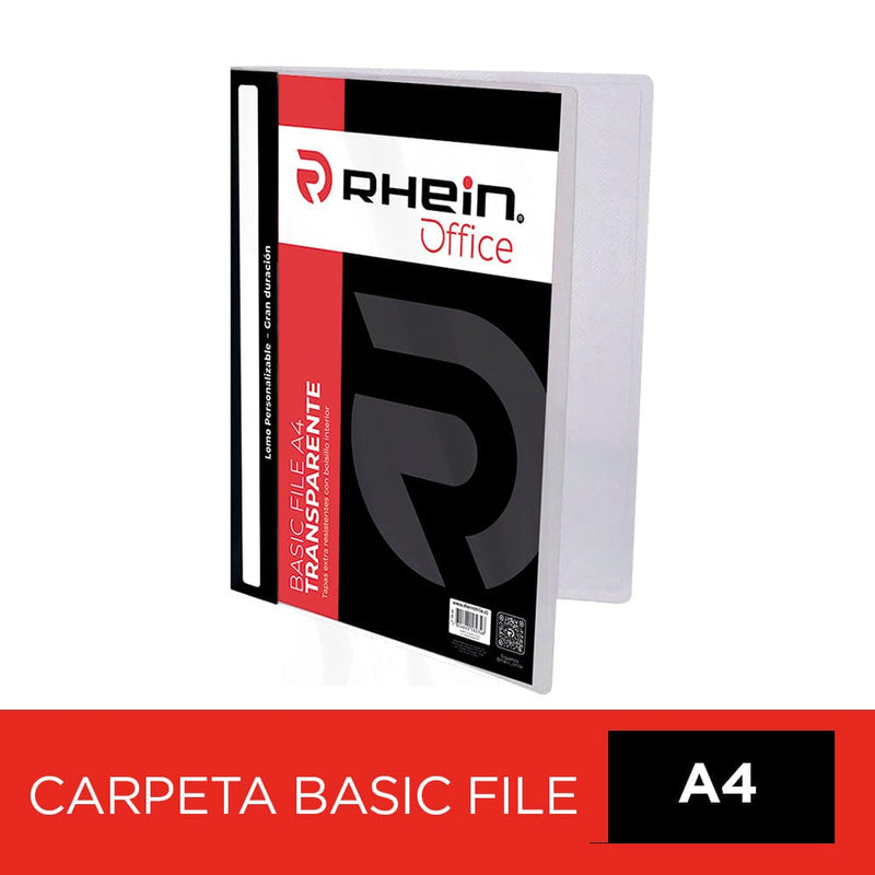 Carpeta Basic File A4 Transparente OFICINA Y LIBRERIA RHEIN 