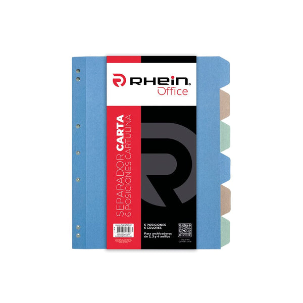 Separador Carta 6 Posición Cartulina OFICINA Y LIBRERIA RHEIN 