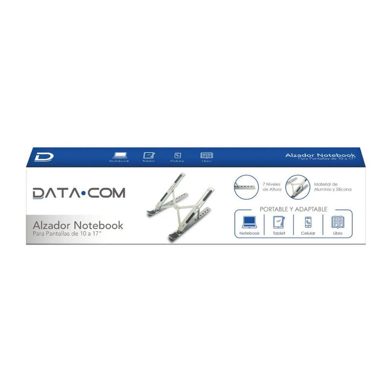 Base Alzador Notebook Plegable Aluminio Hasta 17" 7 Niveles Ajustables TECNOLOGÍA DATACOM 