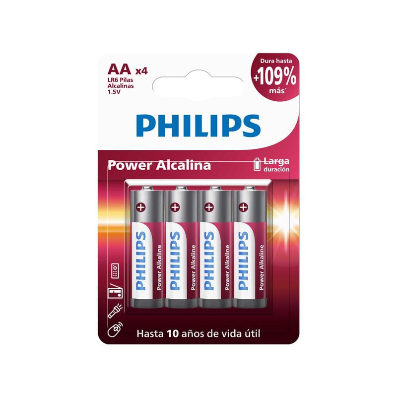 Pila Alcalina AA Blister X4 TECNOLOGÍA PHILIPS 