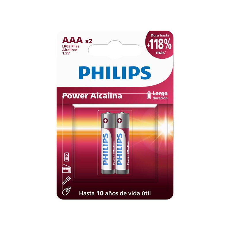 Pila Alcalina AAA Blister X2 TECNOLOGÍA PHILIPS 