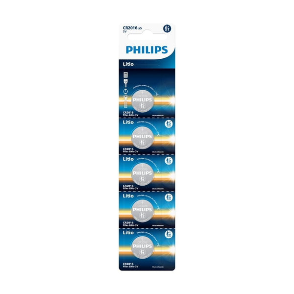 Pila Litio CR2016 Prepicado X5 TECNOLOGÍA PHILIPS 