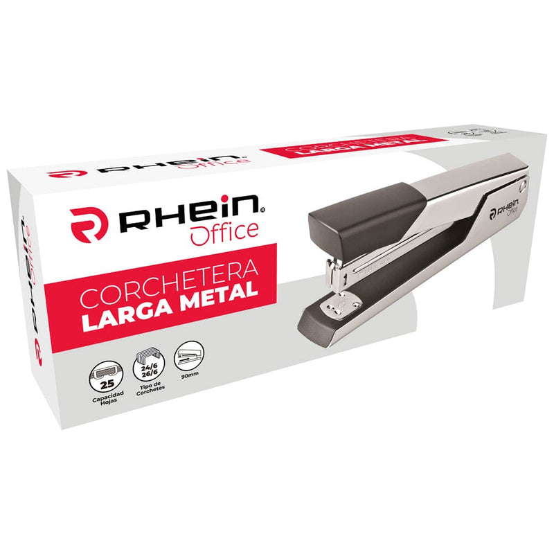 Corchetera Larga Metal Plateada 25 Hojas OFICINA Y LIBRERIA RHEIN 