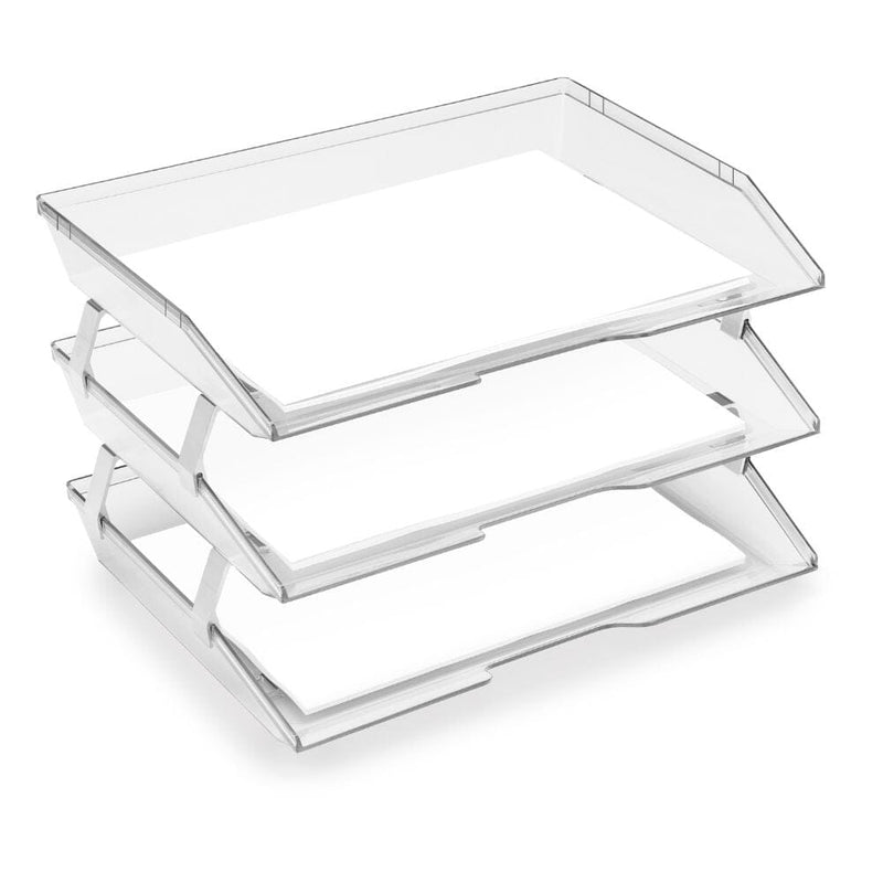 Bandeja Acrílico Horizontal Facility Triple Cristal OFICINA Y LIBRERIA ACRIMET 