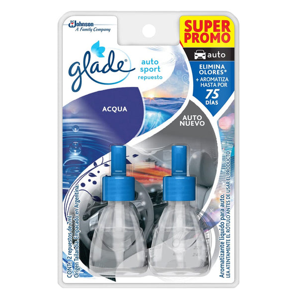 Desodorante Ambiental Auto Autosport Repuesto Acqua 2X7 Ml ASEO Y LIMPIEZA GLADE 