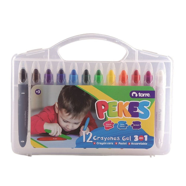 Crayones Gel 3 En 1 12 Colores OFICINA Y LIBRERIA TORRE 