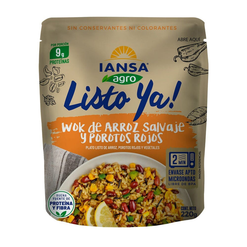 Platos Listo Instantáneos Wok Arroz Salvaje Y Porotos Rojos 220 Gr ALIMENTOS IANSA 
