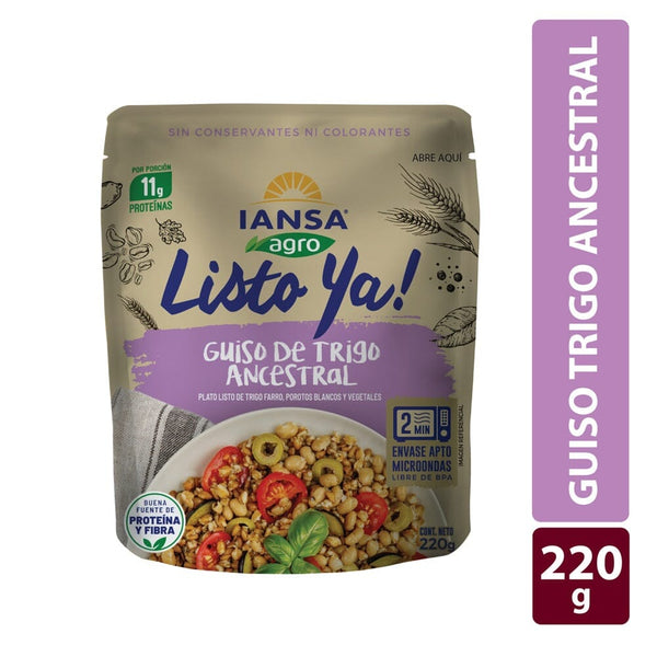 Platos Listo Instantáneos Guiso Trigo Ancestral 220 Gr ALIMENTOS IANSA 