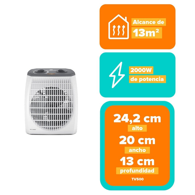 Termoventilador Tv500 Blanco 2000 W HOGAR MADEMSA 