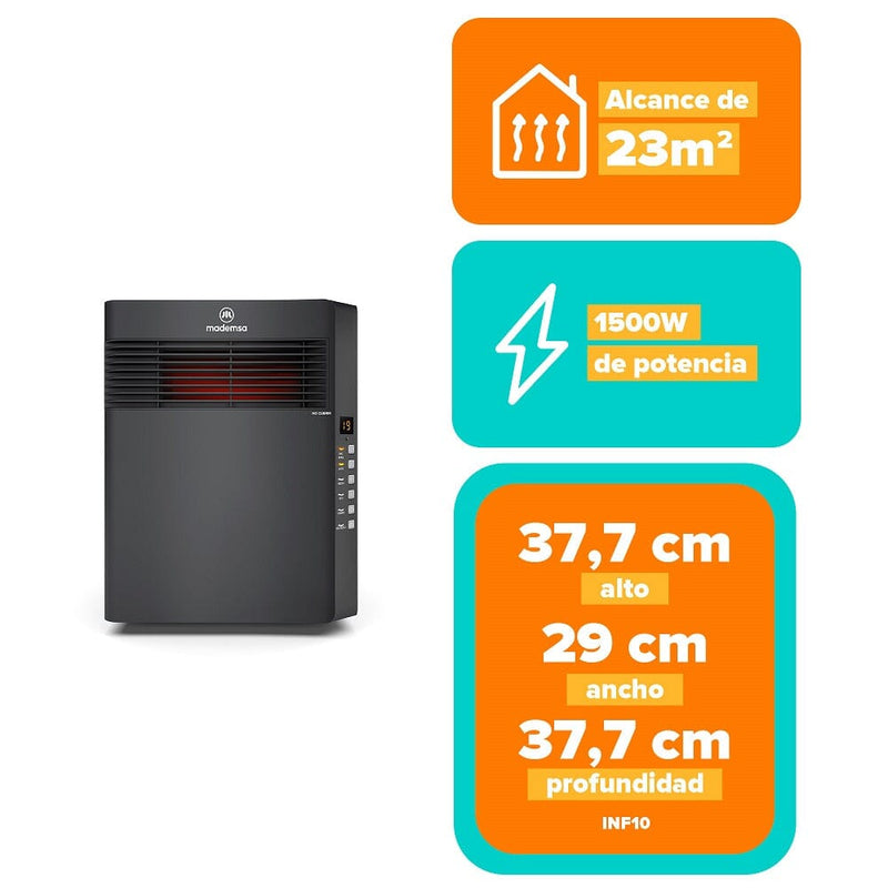 Estufa Eléctrica Digital Infrarroja Inf10 C/N HOGAR MADEMSA 