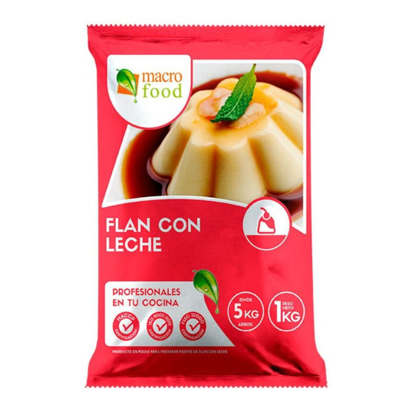Flan En Polvo Frutilla Bolsa 1 Kg ALIMENTOS MACROFOOD 