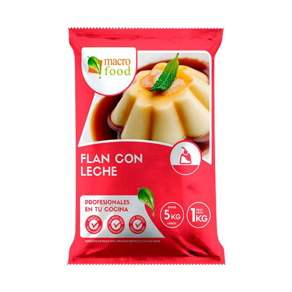 Flan En Polvo Con Leche Chirimoya Bolsa 1 Kg ALIMENTOS MACROFOOD 
