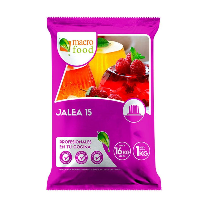 Jalea En Polvo Alto Rendimiento Manzana Verde Bolsa 1 Kg ALIMENTOS MACROFOOD 