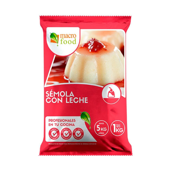 Postre En Polvo Sémola Con Leche Bolsa 1 Kg ALIMENTOS MACROFOOD 
