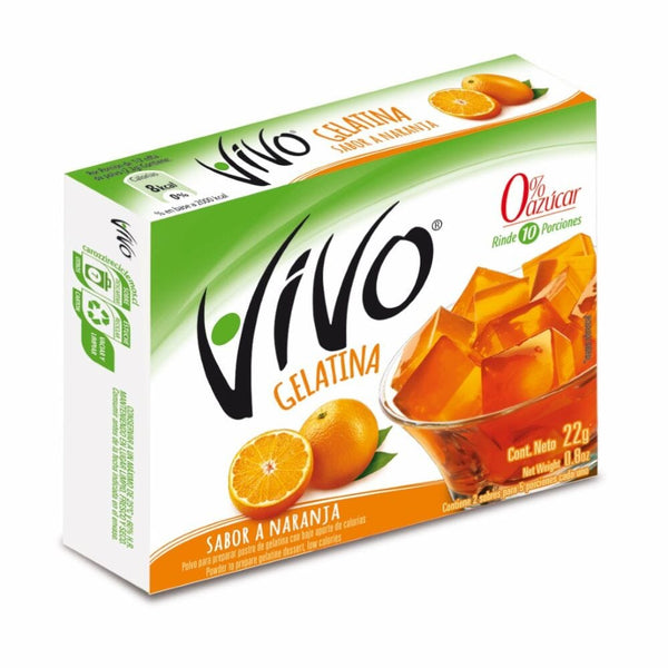 Jalea En Polvo Sin Azúcar Naranja Caja 22 Gr ALIMENTOS VIVO 
