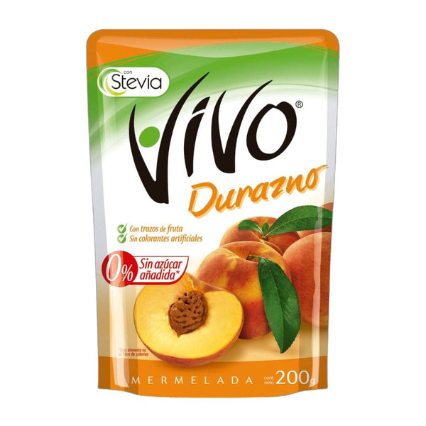 Mermelada Sin Azúcar Durazno Bolsa 200 Gr ALIMENTOS VIVO 