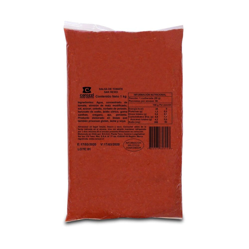 Salsa De Tomate Bolsa 1 Kg ALIMENTOS SAN REMO 
