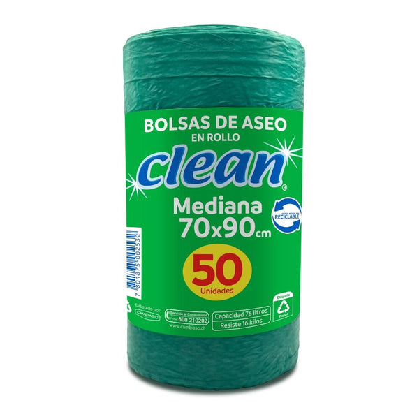 Bolsa Basura Rollo 70X90 Cm 50 Un ASEO Y LIMPIEZA CLEAN 