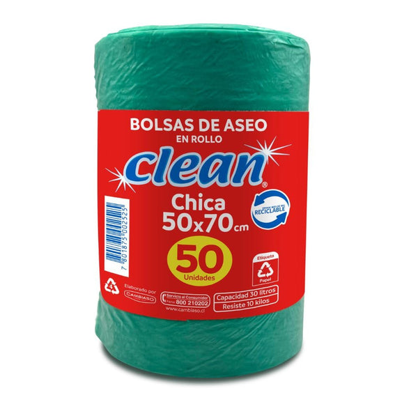 Bolsa Basura Rollo 50X70 Cm 50 Un ASEO Y LIMPIEZA CLEAN 