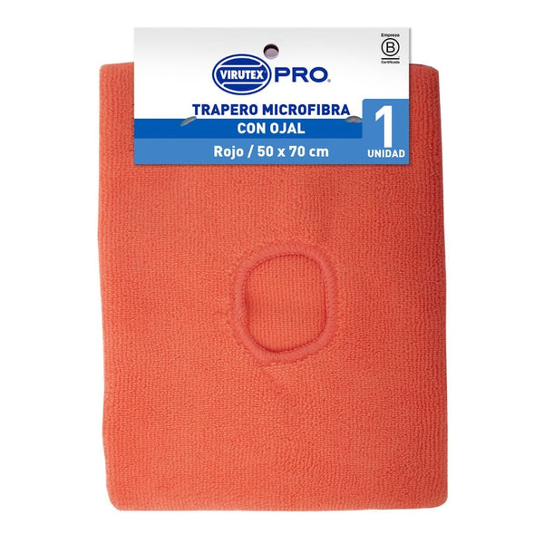 Trapero Microfibra Con Ojal Rojo 50X70 ASEO Y LIMPIEZA VIRUTEX PRO 