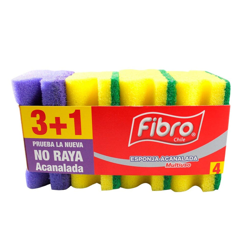 Esponja Abrasiva Acanalada 3 Un ASEO Y LIMPIEZA FIBRO 