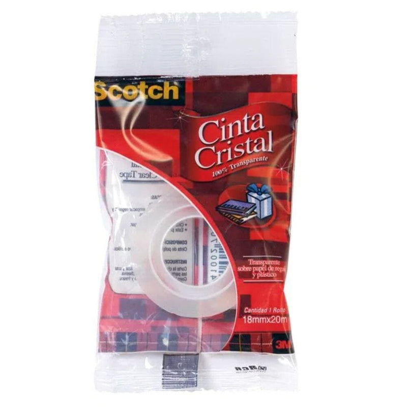 Cinta Cristal Adhesiva Transparente 18 mm 20 Mt OFICINA Y LIBRERIA SCOTCH 