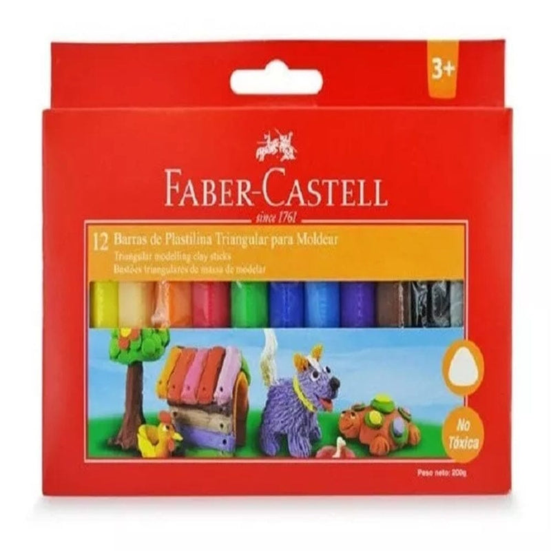 Plasticina Triangular 12 Colores OFICINA Y LIBRERIA FABER CASTELL 